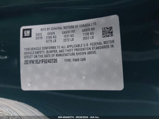 2G1FK1EJ1F9240726 Chevrolet CAMARO 2SS
