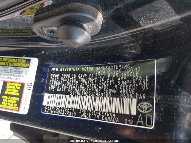 Toyota COROLLA LE 2018 2T1BURHE8JC980103 Image 9