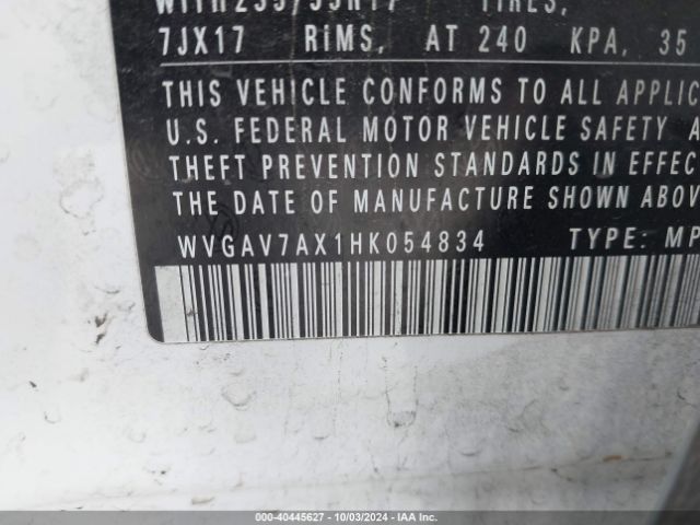 WVGAV7AX1HK054834 Volkswagen Tiguan 2.0t/2.0t S