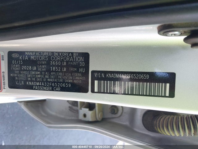KNADM4A32F6520659 KIA RIO LX