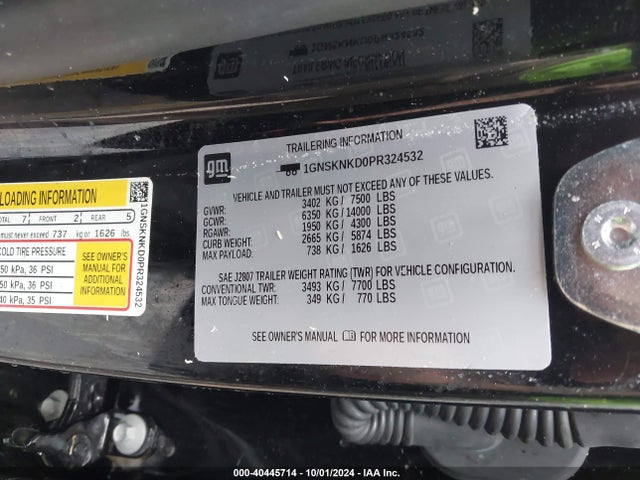 Chevrolet Tahoe 4wd Lt 2023 1GNSKNKD0PR324532 Image 9