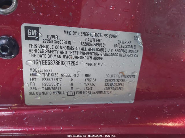 2006 CADILLAC SRX 1GYEE637860217284 Photo 8