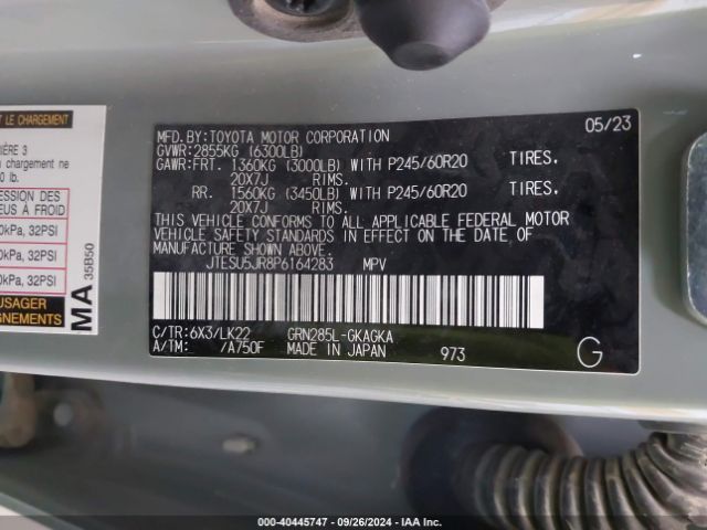 2023 TOYOTA 4RUNNER JTESU5JR8P6164283 Photo 8