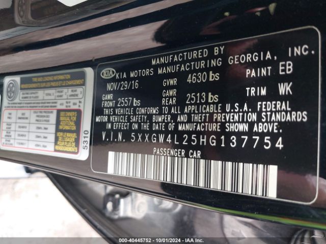 5XXGW4L25HG137754 KIA Optima Sx Turbo