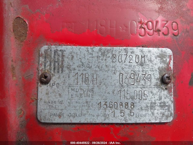 1965 FIAT SPIDER 118H039439        Photo 8