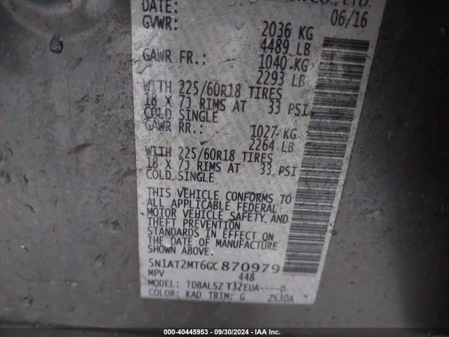 Nissan Rogue Sl 2016 5N1AT2MT6GC870979 Image 9