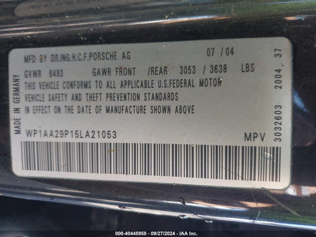 2005 PORSCHE CAYENNE WP1AA29P15LA21053 Photo 8