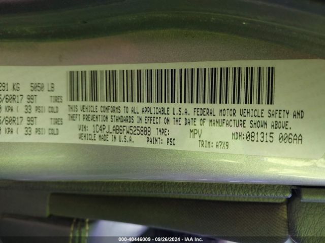1C4PJLAB6FW525888 Jeep Cherokee Sport