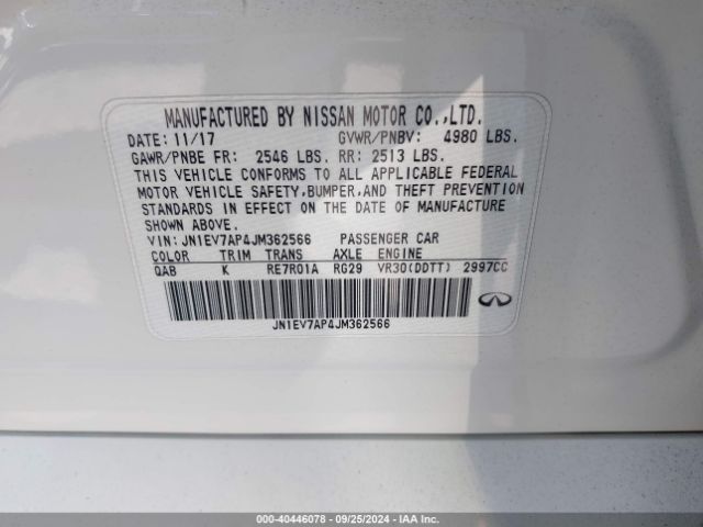 JN1EV7AP4JM362566 Infiniti Q50 3.0t Sport