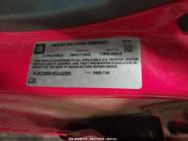 KL8CD6S91EC522330 Chevrolet Spark 1lt Auto