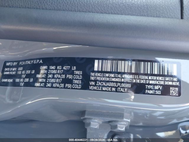 ZACNJABB5LPL66989 Jeep Renegade Altitude Fwd