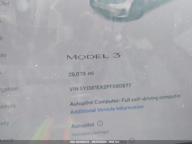 5YJ3E1EA2PF560877 Tesla Model 3 Rear-wheel Drive