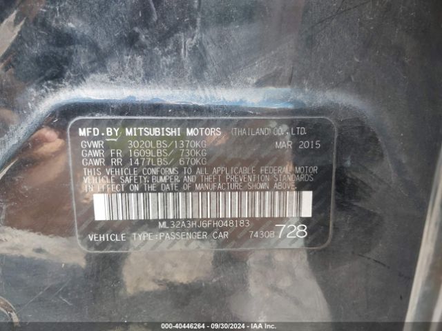 ML32A3HJ6FH048183 Mitsubishi Mirage De/rf