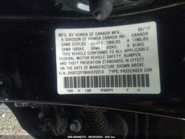 2HGFC2F58HH570210 Honda Civic Lx