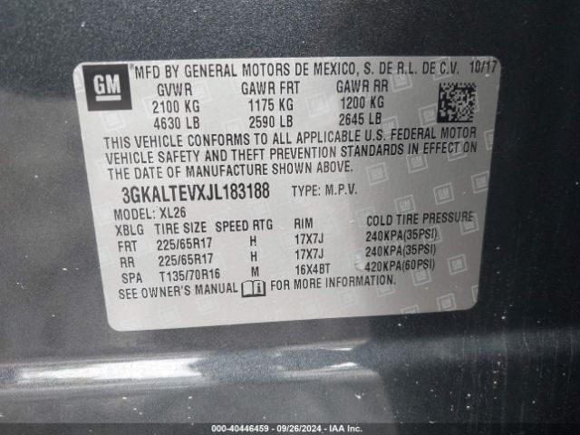3GKALTEVXJL183188 GMC Terrain Sle