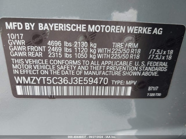 2018 MINI COUNTRYMAN WMZYT5C36J3E59470 Photo 8