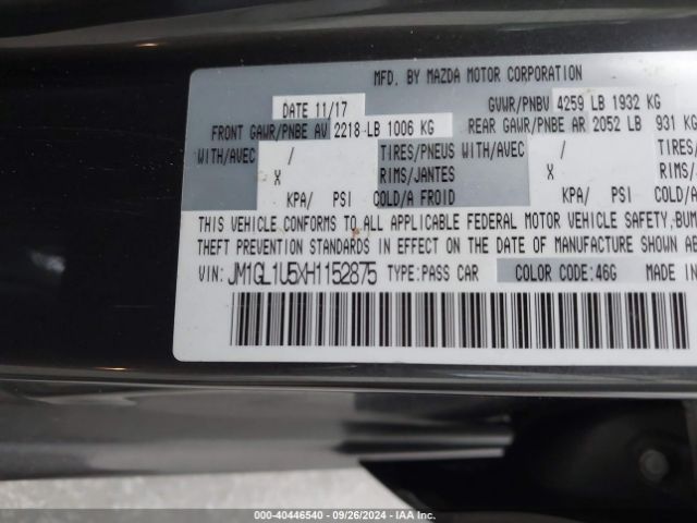 JM1GL1U5XH1152875 Mazda Mazda6 Sport