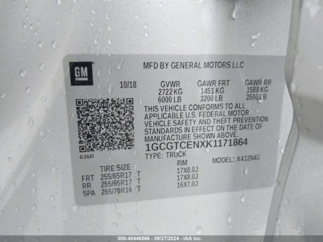 1GCGTCENXK1171864 Chevrolet Colorado Lt