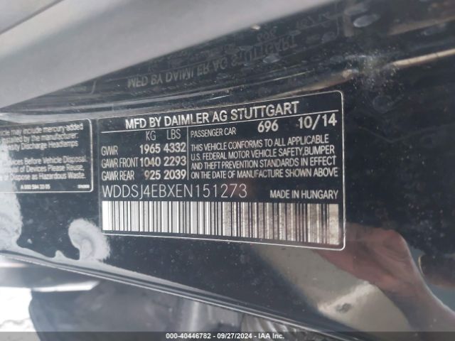 WDDSJ4EBXEN151273 Mercedes-Benz CLA 250