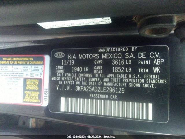KIA Rio 5-door S 2020 3KPA25AD2LE296129 Image 9