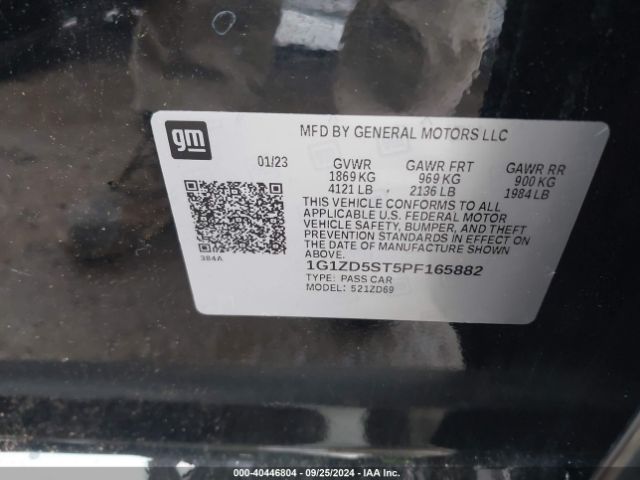 1G1ZD5ST5PF165882 Chevrolet Malibu Fwd 1lt