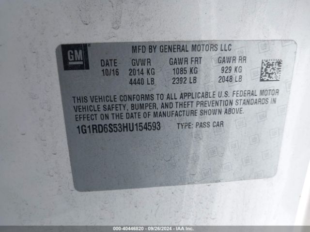 1G1RD6S53HU154593 Chevrolet Volt Premier