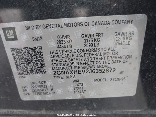 Chevrolet EQUINOX LS 2018 2GNAXHEV2J6352872 Image 9