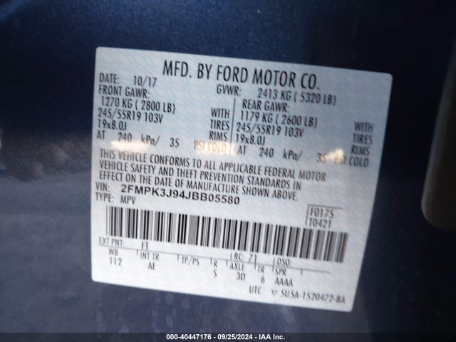 Ford EDGE SEL 2018 2FMPK3J94JBB05580 Image 9