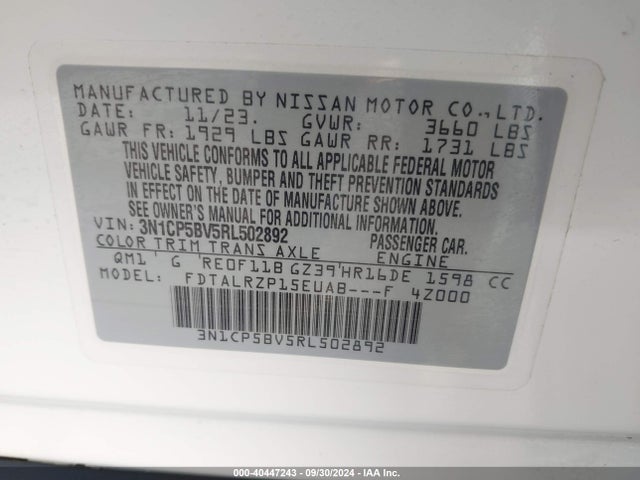 Nissan Kicks S Xtronic Cvt 2024 3N1CP5BV5RL502892 Image 9