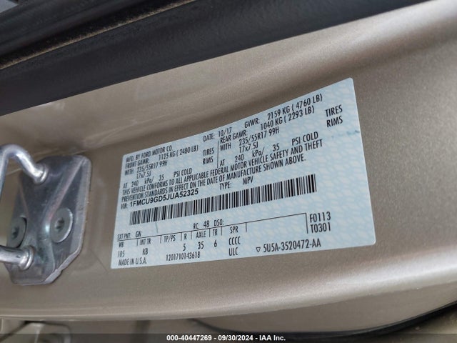 Ford ESCAPE SE 2018 1FMCU9GD5JUA52325 Image 9