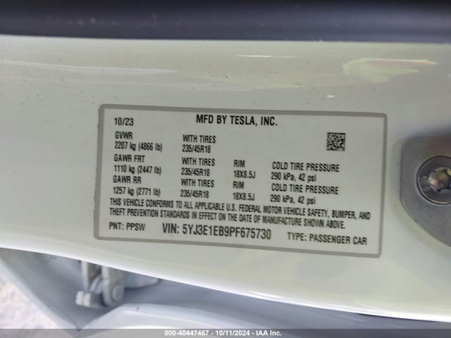 2023 TESLA MODEL 3 5YJ3E1EB9PF675730 Photo 8