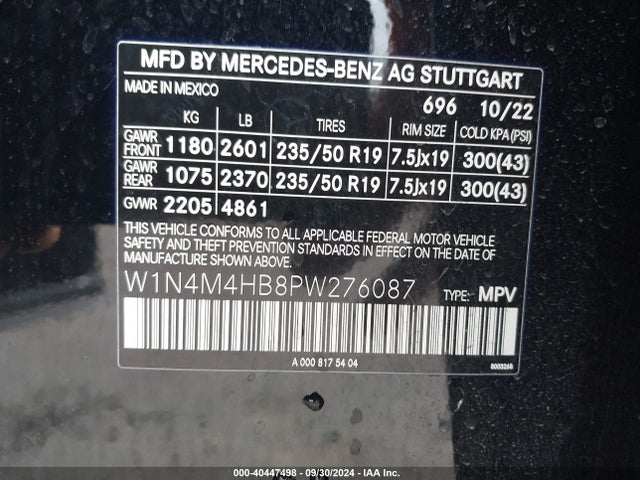 W1N4M4HB8PW276087 Mercedes-Benz Glb 250 4matic