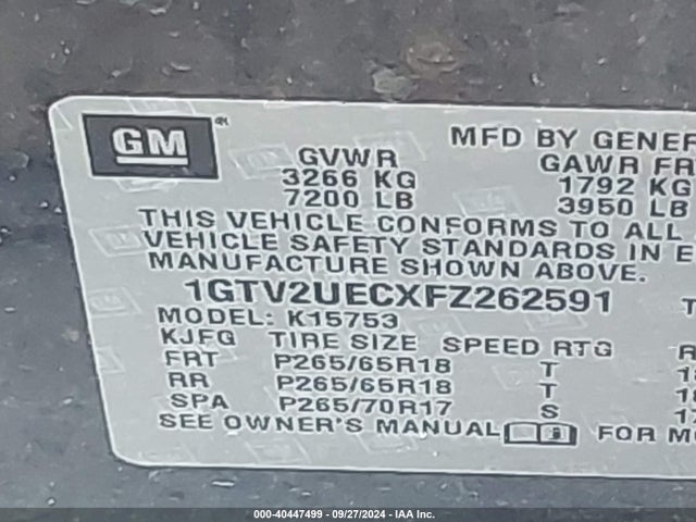 GMC Sierra 1500 Sle 2015 1GTV2UECXFZ262591 Image 8