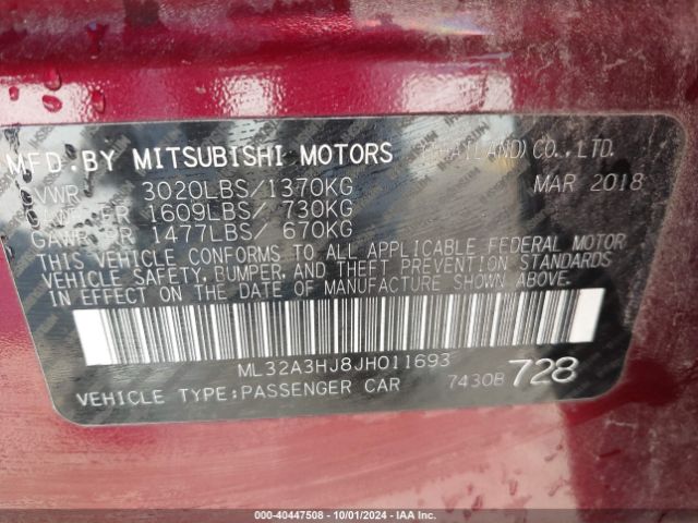 2018 MITSUBISHI MIRAGE ML32A3HJ8JH011693 Photo 8