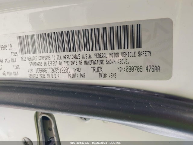 1C6RR6TT3KS512291 RAM 1500 Classic Slt
