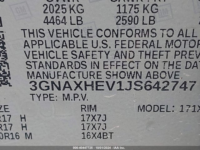 Chevrolet EQUINOX LS 2018 3GNAXHEV1JS642747 Image 9