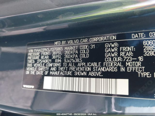 YV4A22PK5J1376865 Volvo Xc90 T6 Momentum