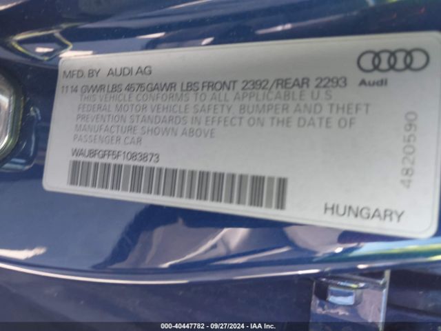 WAUBFGFF5F1083873 Audi A3 2.0t Premium