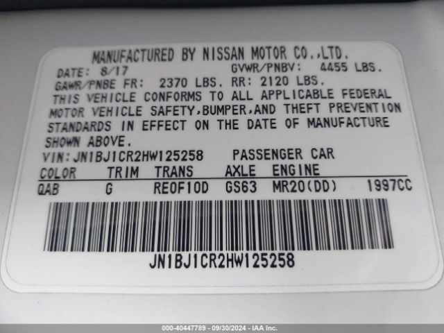 JN1BJ1CR2HW125258 Nissan Rogue Sport Sv