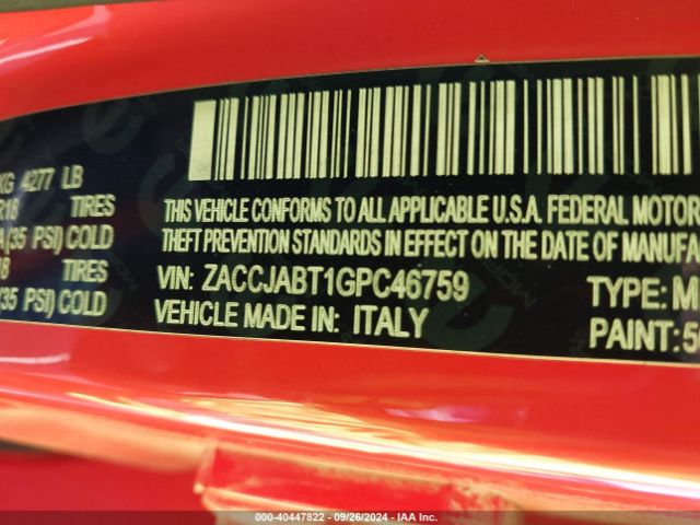 ZACCJABT1GPC46759 Jeep Renegade Latitude