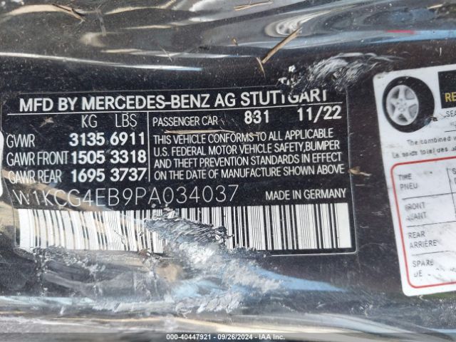 W1KCG4EB9PA034037 Mercedes-Benz Eqs 580 4matic
