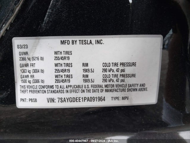 2023 TESLA MODEL Y 7SAYGDEE1PA091964 Photo 8