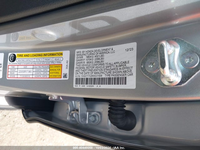 Honda ACCORD LX 2024 1HGCY1F25RA031838 Image 9