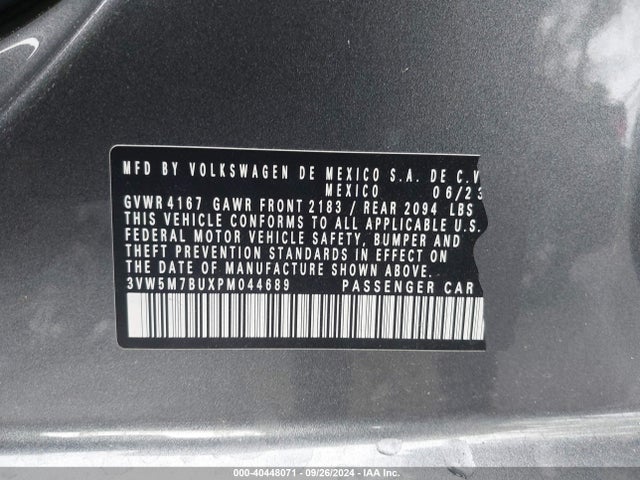 3VW5M7BUXPM044689 Volkswagen Jetta 1.5t S
