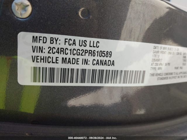 2C4RC1CG2PR610589 Chrysler Voyager Lx