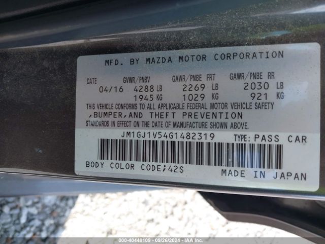 JM1GJ1V54G1482319 Mazda MAZDA6