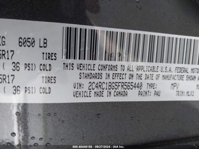 2C4RC1BG5FR565440 Chrysler Town & Country Touring