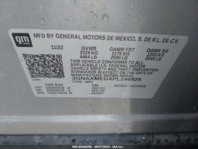 3GNAXMEGXPL146925 Chevrolet Equinox Fwd Rs