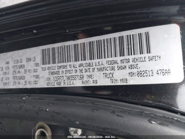 1C6RR7LT0KS527160 RAM 1500 Classic Big Horn  4x4 5'7 Box
