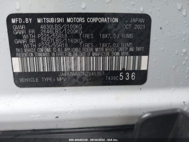 2022 MITSUBISHI ECLIPSE CROSS JA4ATWAA7NZ045357 Photo 8